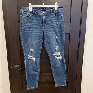 Old Navy Women's Distressed Super Skinny Jeans - Blue